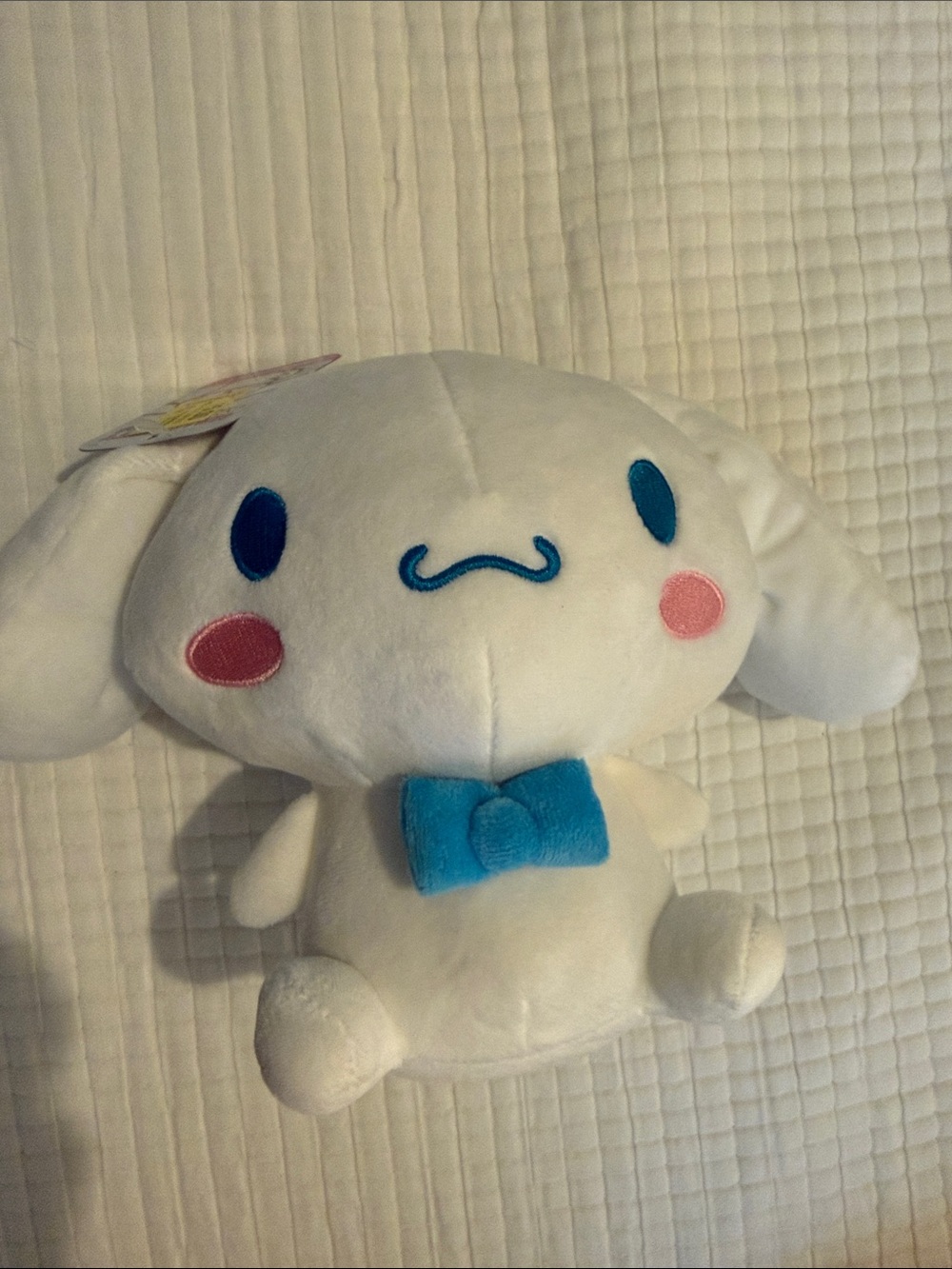 White Cinnamoroll Plush Toy with Blue Bow - Sanrio Style